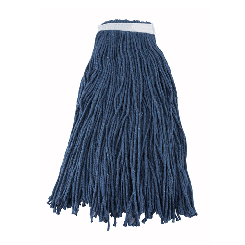 Winco MOP-32C Cotton-Poly Blend Cut-End Wet Mop Head, 32oz, Blue