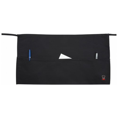 Winco WA-1221 Signature ChefWaist Apron, 21.75''L x 12.5''H, Black