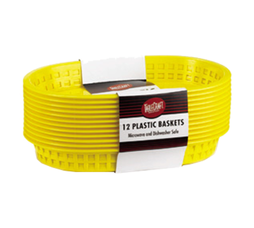 TableCraft Products C1076Y Chicago Oval Basket, Yellow, 10.5 x 7 x 1.5'' (12 per Pack)