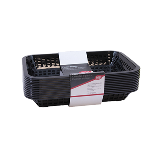 TableCraft Products C1077BK Grande Rectangular Basket, Black, 10.75 x 7.75 x 1.5'' (12 per Pack)