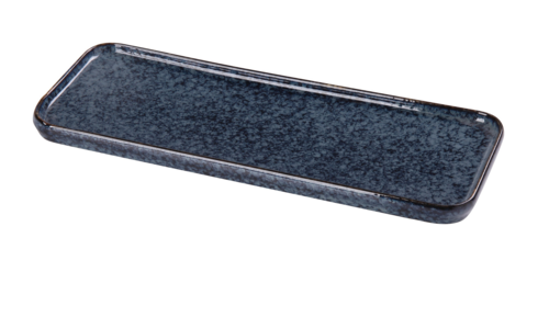 Yanco  BL-513  Blue Star Plate, 13-3/4''W x 5''D x 5/8''H, rectangular, porcelain