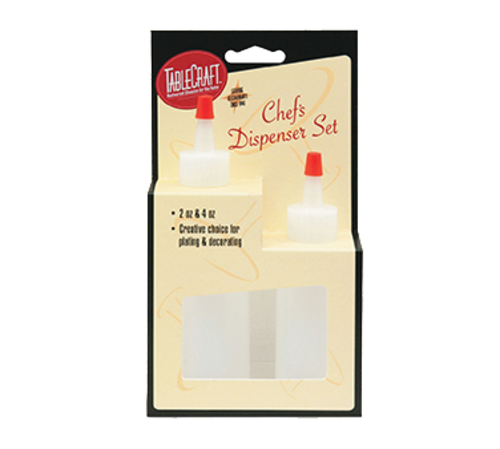 TableCraft Products  H110204  Chef's Squeeze Bottle Set, Natural, Carded (1 Ea 1102 & 1 Ea 1104)