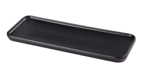 Yanco  NB-513  Noble Black Plate, 13-7/8''W x 4-3/4''D, rectangular, porcelain
