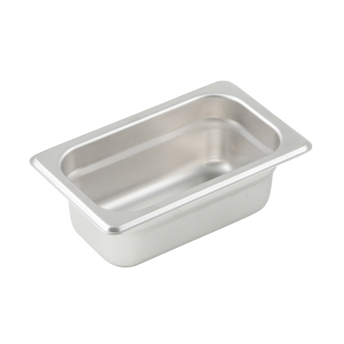 Winco  SPJL-902  Anti-jam Steam Pan, 1/9 Size, 2-1/2'', 25 Ga S/S