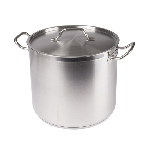 Winco  SST-20  20qt S/S Stock Pot w/Cover, Induction-Ready