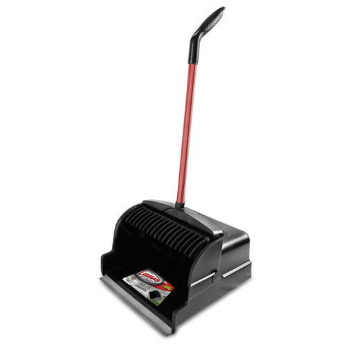 Libman Commercial  1168  Large Scoop Dust Pan, 16''W x 14''D x 33-1/2''H, Black with red handle