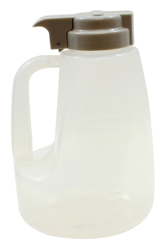 TableCraft Products PP64G 64 oz Option Dispenser, Clarified PP, Gray ABS Tops