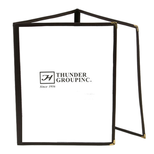 Thunder Group  PLMENU-3BL  TRIPLE FOLD MENU COVER, 8 1/2'' X 11'' BLACK