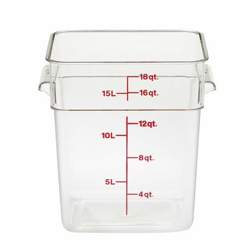 Cambro  18SFSCW135  CamSquare Food Container, 18 qt., polycarbonate, clear