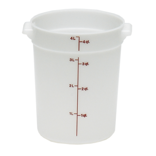 Cambro RFS4148 Storage Container, round, 4 qt., natural white, polyethylene