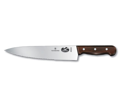 Victorinox Swiss Army 5.2030.25 Chef's/Sandwich Knife, 10'' blade, wavy/straight edge, wood handle