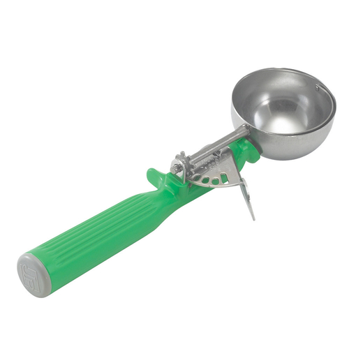 Vollrath 47142 Disher, round bowl, size 12, 2-2/3 oz., 2-7/16'' bowl, green handle
