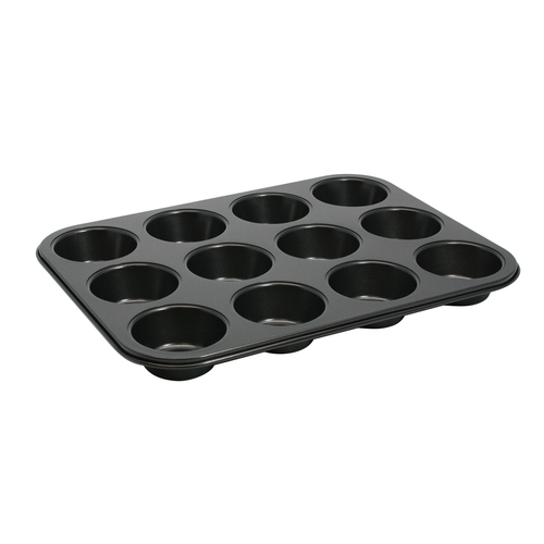 Winco AMF-12NS 12 Cup Muffin Pan, Non-stick, 3oz, Carbon Steel