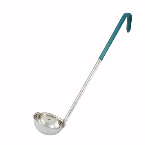 Winco  LDC-4  4oz, Ladle, One-piece, Green, S/S