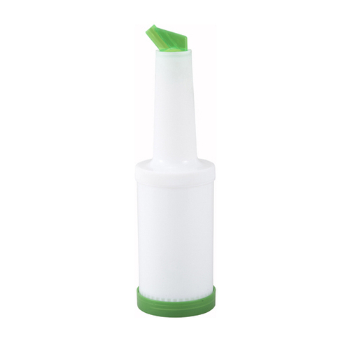 Winco  PPB-2G  2qt Liquor/Juice Pour Bottle, Green Spout & Lid