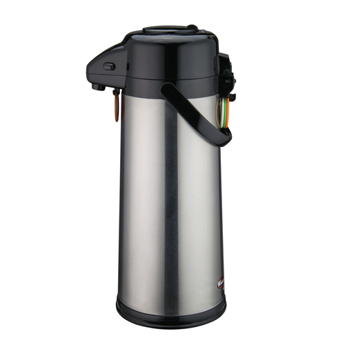 Winco AP-535 3L Glass Lined Airpot w/Push Button Top, S/S Body