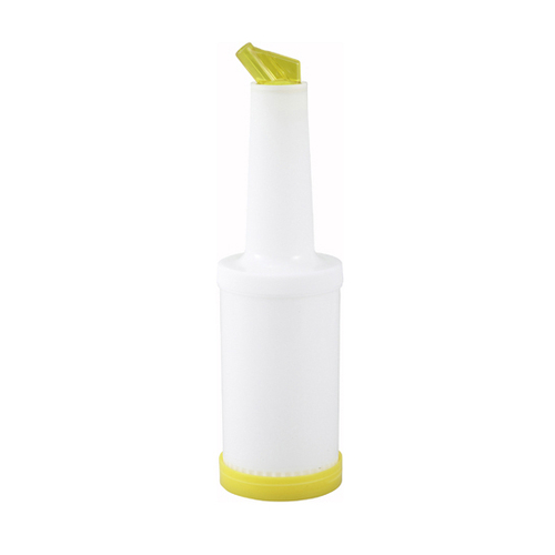 Winco  PPB-2Y  2qt Liquor/Juice Pour Bottle, Yellow Spout & Lid