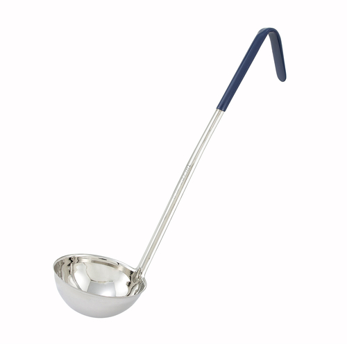 Winco LDC-8 8oz, Ladle, One-piece, Blue, S/S