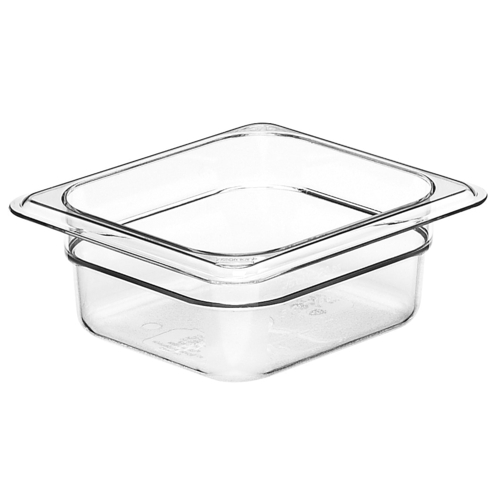 Cambro  62CW135  Camwear Food Pan, 1.1 qt., 2-1/2'' deep, 1/6 size, polycarbonate, clear