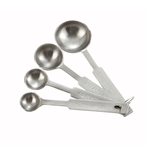 Winco MSPD-4X Measuring Spoon Set, 4-piece, Deluxe, S/S