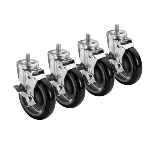 Krowne Metal 28-146S Stem Caster, 3/4''-10 x 1'' Threaded, 5'' diameter, raises equipment height 6''