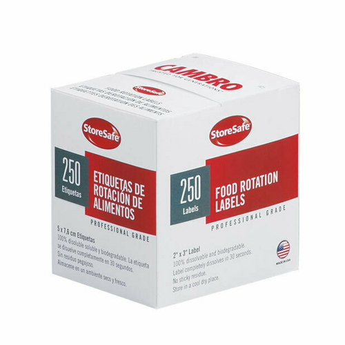 Cambro 23SLB250 Food Rotation Label, 2'' x 3'', 250 labels per roll