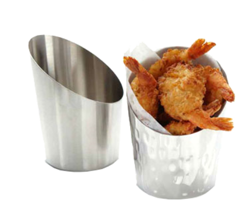 American Metalcraft  FFCS45  FRY CUP, STAINLESS STEEL, ANGLED, 12 OZ. country of origin-INDIA