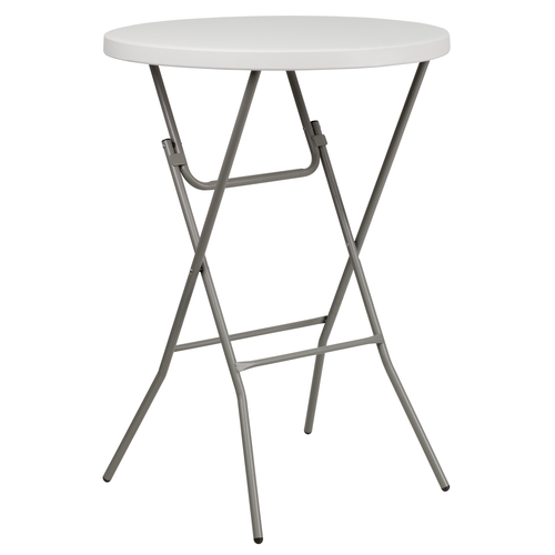 Flash Furniture  RB-32RB-BAR-GW-GG  32RD White Plastic Fold Table