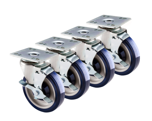 Krowne Metal 30-111S Plate Caster, 3-1/2'' x 3-1/2'', 5'' diameter, Raises equipment 6''