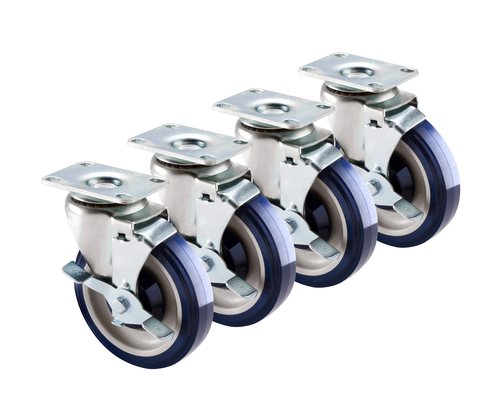 Krowne Metal 30-113S Plate Caster, 2-3/8'' x 3-5/8'', 5'' diameter, Raises equipment 6''