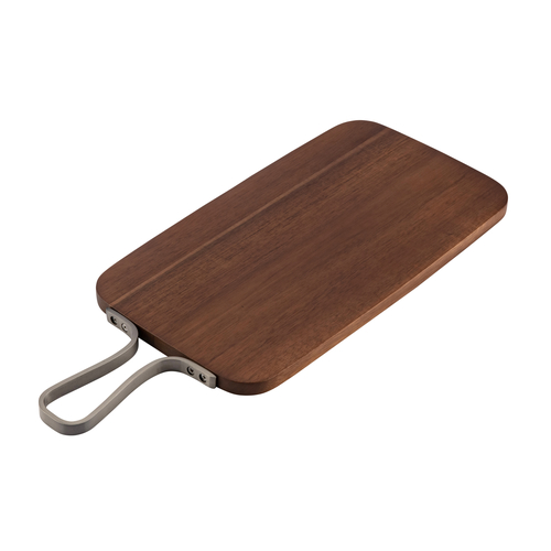 Browne USA Foodservice 571808 Serving Board Rectangular 15x8.25''/ 38x21cm Acacia Wood w/SS Handle