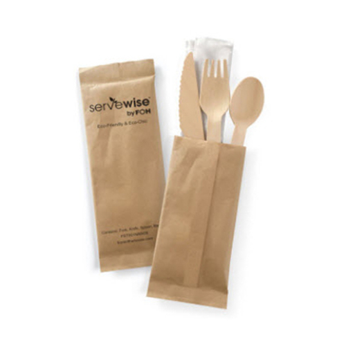 Front Of The House  FST001NAW28  Servewise Cutlery/Napkin Set - Pack 200