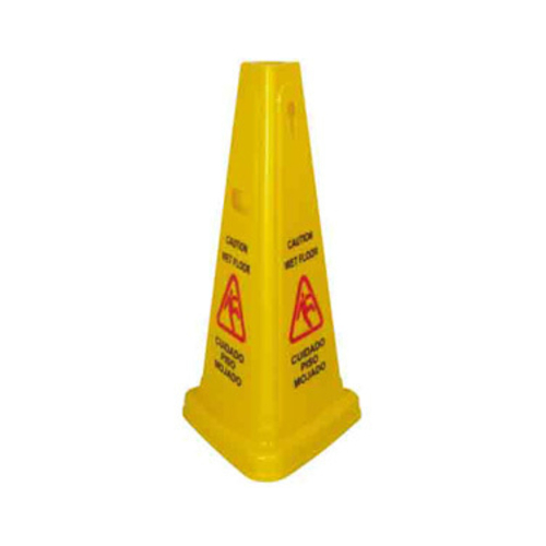 Winco  WCS-27T  Wet Floor Caution Sign, Cone-shaped, Yellow