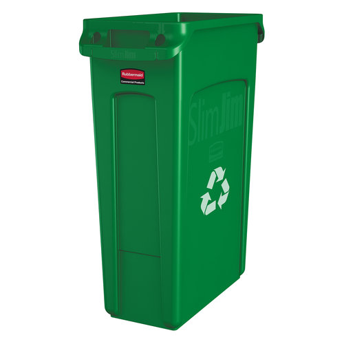 Rubbermaid Commercial Products FG354007GRN SLIM JIM W/VENTING CHANNELS RECYCLE