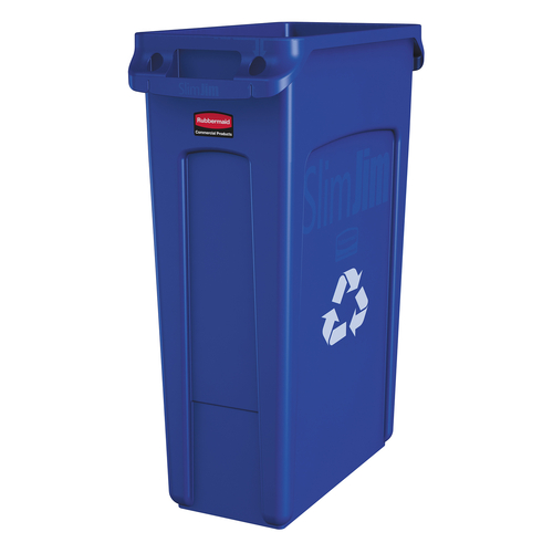 Rubbermaid Commercial Products FG354007BLUE SLIM JIM W/VENTING CHANNELS RECYCLE