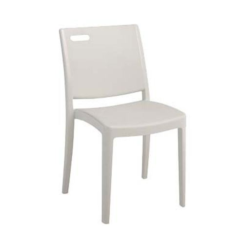 Grosfillex  US563096  Metro Stacking Side Chair, designed for outdoor use, resin, glacier white