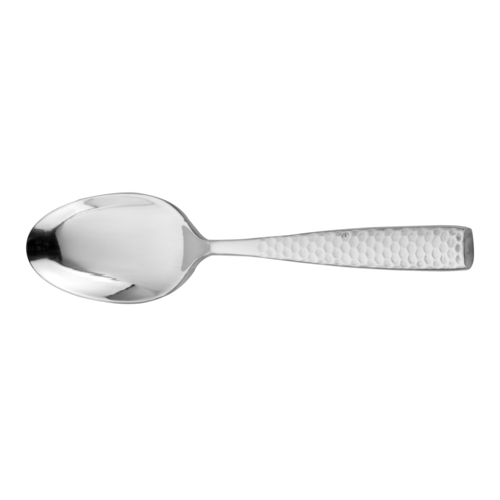 Steelite WL4807 Dessert Spoon, 7-1/8'', heavy weight, 18/0 stainless steel, hammered finish, Walco, Alps