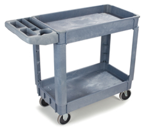 CFS Brands  UC401823  Bin Top Utility Cart, 40''L x 17-1/4''W, (2) shelves, polypropylene, gray